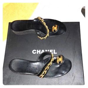 Vintage 1990s Chanel leather sandals